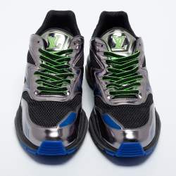 Louis Vuitton Multicolor Patent Leather and Mesh Low Top Sneakers Size 44