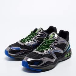 Louis Vuitton Multicolor Patent Leather and Mesh Low Top Sneakers Size 44