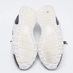 مملوكة مسبقًا Louis Vuitton Black/Brown Leather And Monogram Canvas Run Away Sneakers Size 43