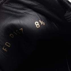 Pre Owned Louis Vuitton Black Leather and Monogram Eclipse Canvas Low Top Sneakers Size 42.5