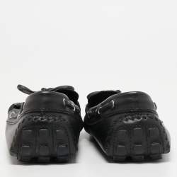 Pre Owned Louis Vuitton Black Leather Arizona Loafers Size 42.5