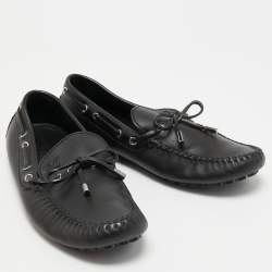Pre Owned Louis Vuitton Black Leather Arizona Loafers Size 42.5