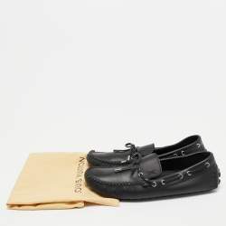 Pre Owned Louis Vuitton Black Leather Arizona Loafers Size 42.5