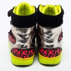 Louis Vuitton Multicolor Leather and Suede Graffiti Stephen High Top Sneakers Size 40