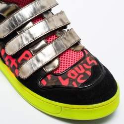 Louis Vuitton Multicolor Leather and Suede Graffiti Stephen High Top Sneakers Size 40