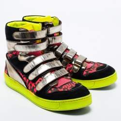 Louis Vuitton Multicolor Leather and Suede Graffiti Stephen High Top Sneakers Size 40