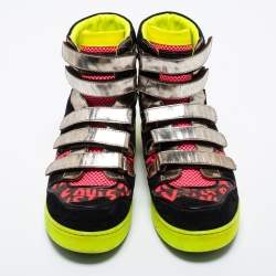 Louis Vuitton Multicolor Leather and Suede Graffiti Stephen High Top Sneakers Size 40