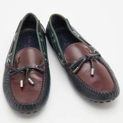 Louis Vuitton Multicolor Leather Bow Slip On Loafers Size 41