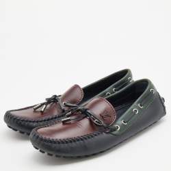 Louis Vuitton Multicolor Leather Bow Slip On Loafers Size 41