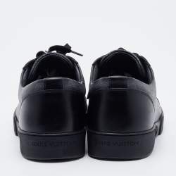 مملوكة مسبقًا Louis Vuitton Black Damier Graphite and Leather Cap Toe Sneakers Size 41