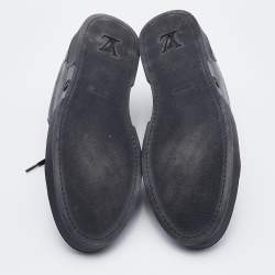 مملوكة مسبقًا Louis Vuitton Black Damier Graphite and Leather Cap Toe Sneakers Size 41