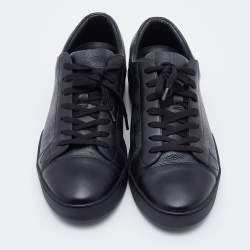مملوكة مسبقًا Louis Vuitton Black Damier Graphite and Leather Cap Toe Sneakers Size 41