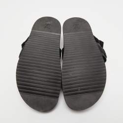 مملوكة مسبقًا Louis Vuitton Black Canvas and Leather Velcro Sandals Size 43