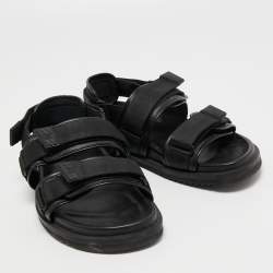 مملوكة مسبقًا Louis Vuitton Black Canvas and Leather Velcro Sandals Size 43