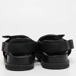 مملوكة مسبقًا Louis Vuitton Black Canvas and Leather Velcro Sandals Size 43