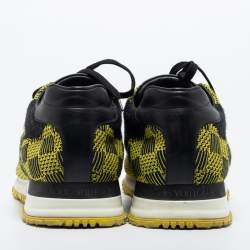 Louis Vuitton Yellow/Black Knit Fabric and Leather Run Away Sneakers Size 43.5