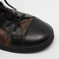 Louis Vuitton Brown/Black Monogram Canvas and Leather Match Up Sneakers Size 42.5
