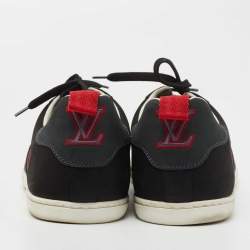 Pre Owned Louis Vuitton Black Nubuck and Leather Low Top Sneakers Size 41.5