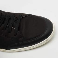 Pre Owned Louis Vuitton Black Nubuck and Leather Low Top Sneakers Size 41.5