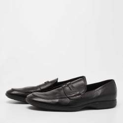 Louis Vuitton Black Leather Slip On Loafers Size 41
