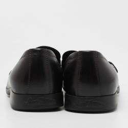 Louis Vuitton Black Leather Slip On Loafers Size 41
