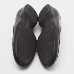 Louis Vuitton Black Leather Slip On Loafers Size 41