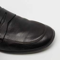 Louis Vuitton Black Leather Slip On Loafers Size 41