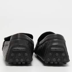 Louis Vuitton Black Damier Leather Monte Carlo Loafers Size 41