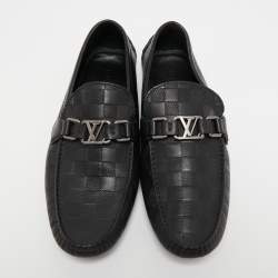 Louis Vuitton Black Damier Leather Monte Carlo Loafers Size 41
