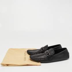 Louis Vuitton Black Damier Leather Monte Carlo Loafers Size 41
