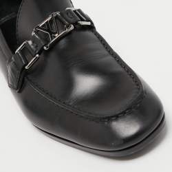 Louis Vuitton Black Leather Hockenheim Loafers Size 41 