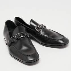 Louis Vuitton Black Leather Hockenheim Loafers Size 41 