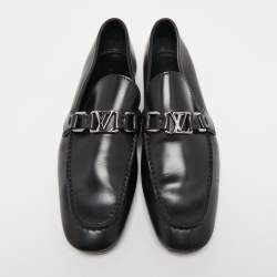 Louis Vuitton Black Leather Hockenheim Loafers Size 41 