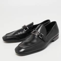Louis Vuitton Black Leather Hockenheim Loafers Size 41 