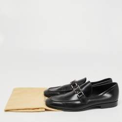 Louis Vuitton Black Leather Hockenheim Loafers Size 41 