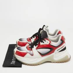 مملوكة مسبقًا Louis Vuitton Multicolor Leather and Fabric Run Away Sneakers Size 42.5