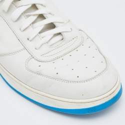 Louis Vuitton White/Blue Leather Rivoli High Top Sneakers Size 41.5
