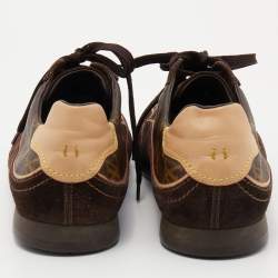 Louis Vuitton Monogram Canvas and Suede Globe Trotter Low Top Sneakers Size 45