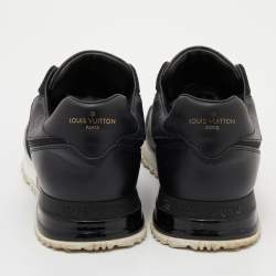 Louis Vuitton Black Leather, Mesh and Monogram Canvas Run Away Sneakers Size 41