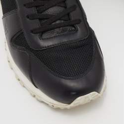 Louis Vuitton Black Leather, Mesh and Monogram Canvas Run Away Sneakers Size 41