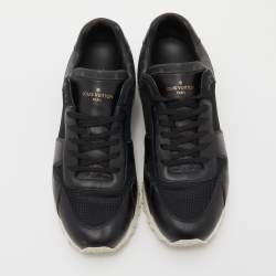 Louis Vuitton Black Leather, Mesh and Monogram Canvas Run Away Sneakers Size 41