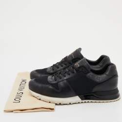Louis Vuitton Black Leather, Mesh and Monogram Canvas Run Away Sneakers Size 41