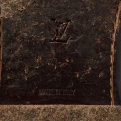 مملوكة مسبقًا Louis Vuitton Brown Leather and Calf Hair Double Buckle Sandals Size 44