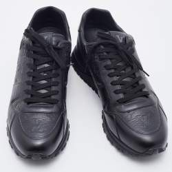 Louis Vuitton Black Leather Run Away Low Top Sneakers Size 42.5