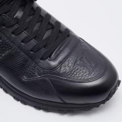 Louis Vuitton Black Leather Run Away Low Top Sneakers Size 42.5