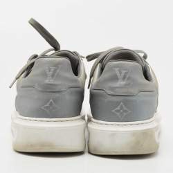 Louis Vuitton Silver Monogram Nylon and Canvas Low Top Sneakers Size 41