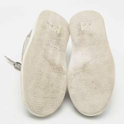Louis Vuitton Silver Monogram Nylon and Canvas Low Top Sneakers Size 41