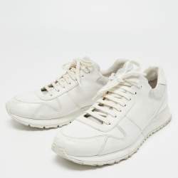 Louis Vuitton White Monogram Canvas And Leather Run Away Sneakers Size 41.5