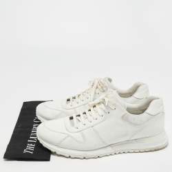 Louis Vuitton White Monogram Canvas And Leather Run Away Sneakers Size 41.5
