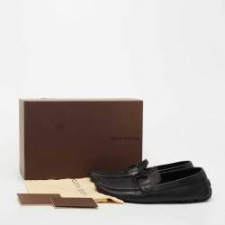 Louis Vuitton Black Leather Monte Carlo Loafers Size 44.5